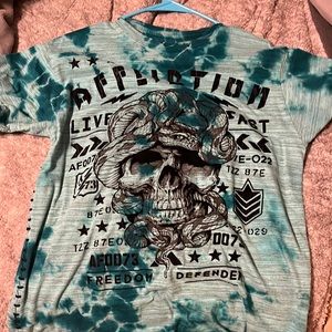 affliction, medium blue T-shirt